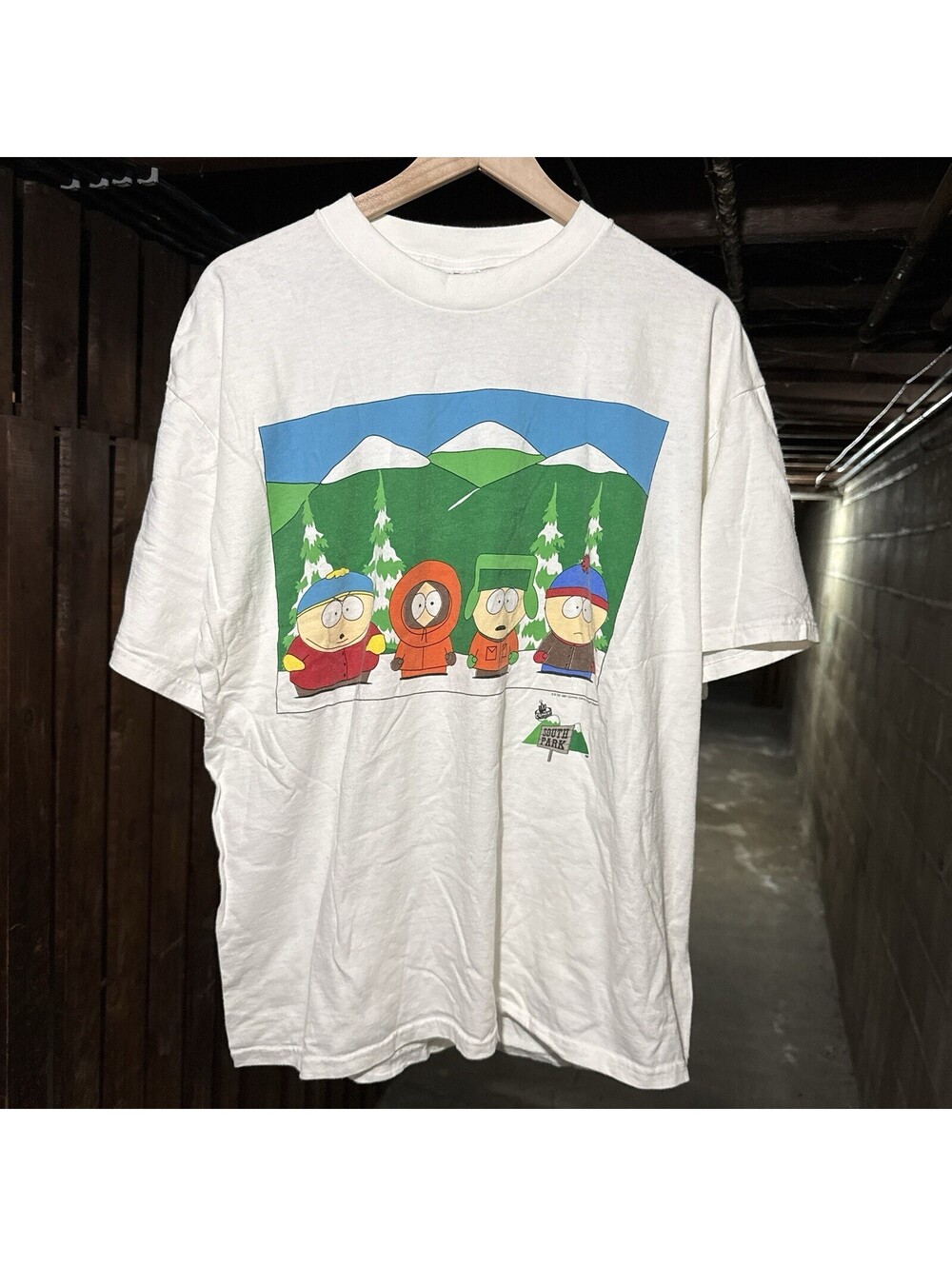 Vintage South Park Shirt Mens XL White 1997 Comedy Central Cartoon TV 90s